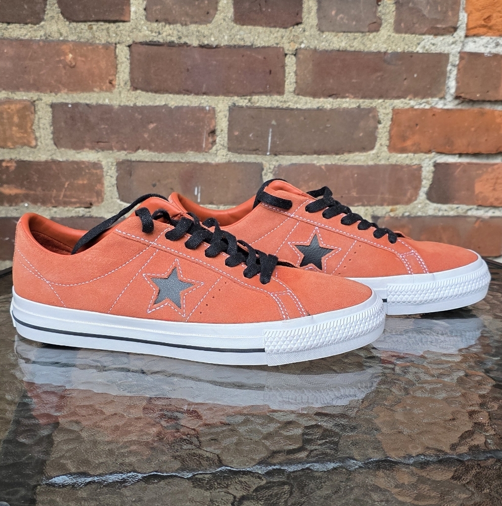 Converse Orange and Black Low-Top Sneakers